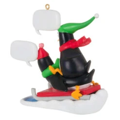 Hallmark What Did You Call Me? Ornament -Fashion Accessories Store Penguins Sledding Keepsake Ornament 2099QGO2867 06