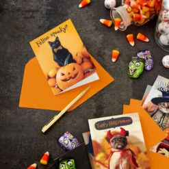 Hallmark Pet Puns Boxed Halloween Cards Assortment, Pack Of 48 -Fashion Accessories Store Pet Puns Boxed Halloween Cards Assortment 5ELT1013 06