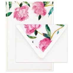 Hallmark Pink Peonies Stationery Set, Box Of 20 -Fashion Accessories Store Pink Peonies Stationery Set 1499STN1137 03