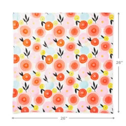 Hallmark 26" Modern Floral Fabric Gift Wrap With Elastic Band -Fashion Accessories Store PinkandOrange Floral Square Flat Wrapping Cloth 1299EJR6378 04