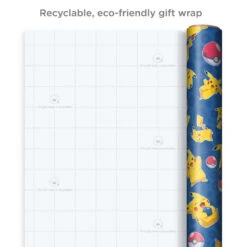 Hallmark Assorted Pokémon Wrapping Paper 3-Pack, 60 Sq. Ft. -Fashion Accessories Store Pokmon Wrapping Paper for Kids Birthdays 5EWR2645 08