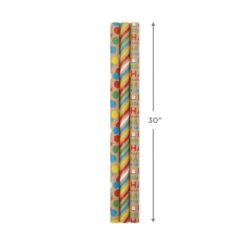 Hallmark Primary Birthday 3-Pack Kraft Wrapping Paper, 105 Sq. Ft. Total -Fashion Accessories Store Primary Birthday 3Pack Kraft Wrapping Paper 5EWR6409 03