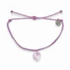 Pura Vida Stone Heart Amethyst Charm Bracelet -Fashion Accessories Store Pura Vida Purple Amethyst Heart Cord Bracelet 10BRXX1651LPUR 01