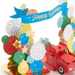 Hallmark Celebrating You Red Truck And Banner 3D Pop-Up Birthday Card -Fashion Accessories Store Red Truck and Banner 3D PopUp Birthday Card 1299LAD2896 04