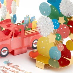 Hallmark Celebrating You Red Truck And Banner 3D Pop-Up Birthday Card -Fashion Accessories Store Red Truck and Banner 3D PopUp Birthday Card 1299LAD2896 05