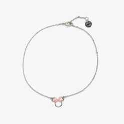 Pura Vida Minnie Mouse Charm Silver Anklet