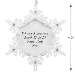 Hallmark Sparkling Snowflake Text Personalized Metal Ornament 7 Hallmark Sparkling Snowflake Text Personalized Metal Ornament -Fashion Accessories Store Snowflake Text Personalized Keepsake Ornament 2499QHE2012B1 03
