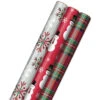 Hallmark Snow Merry 3-Pack Foil Christmas Wrapping Paper Assortment, 60 Sq. Ft. 2 Hallmark Snow Merry 3-Pack Foil Christmas Wrapping Paper Assortment, 60 Sq. Ft. -Fashion Accessories Store Snowmen and Plaid Foil Christmas Wrapping Paper 5JXW1061 01