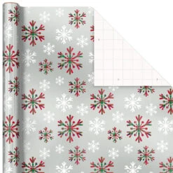 Hallmark Snow Merry 3-Pack Foil Christmas Wrapping Paper Assortment, 60 Sq. Ft. -Fashion Accessories Store Snowmen and Plaid Foil Christmas Wrapping Paper 5JXW1061 05