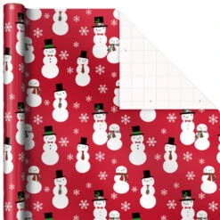 Hallmark Snow Merry 3-Pack Foil Christmas Wrapping Paper Assortment, 60 Sq. Ft. -Fashion Accessories Store Snowmen and Plaid Foil Christmas Wrapping Paper 5JXW1061 06