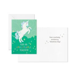 Hallmark Colorful Unicorn Classroom Valentines Set With Light-Up, Musical Mailbox -Fashion Accessories Store Unicorn Kids Classroom Exchange Valentines and Box 5VBX2959 03