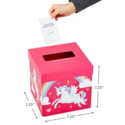 Hallmark Colorful Unicorn Classroom Valentines Set With Light-Up, Musical Mailbox -Fashion Accessories Store Unicorn Kids Classroom Exchange Valentines and Box 5VBX2959 04