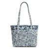 Vera Bradley Small Vera Tote Bag In Perennials Gray -Fashion Accessories Store Vera Bradley GrayNavy Floral Print Tote Bag 3746515290 01