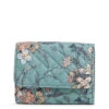 Vera Bradley RFID Riley Compact Wallet In Sunlit Garden Sage -Fashion Accessories Store Vera Bradley Green Floral Pattern Small Wallet 2842916046 01