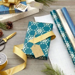 Hallmark Winter Glow 3-Pack Christmas Wrapping Paper Assortment, 80 Sq. Ft. -Fashion Accessories Store Winter Glow Christmas Wrapping Paper Assortment 5JXW1060 03