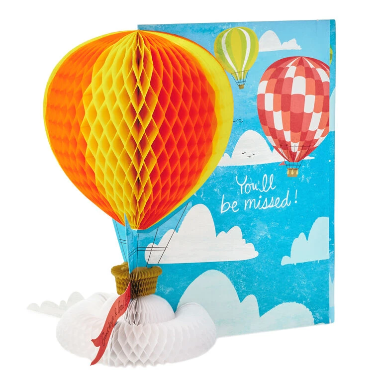 Hallmark 16" Hot Air Balloons Pop-Up Jumbo Goodbye Card 4 Hallmark 16" Hot Air Balloons Pop-Up Jumbo Goodbye Card - Image 2