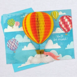 Hallmark 16" Hot Air Balloons Pop-Up Jumbo Goodbye Card 14 Hallmark 16" Hot Air Balloons Pop-Up Jumbo Goodbye Card -Fashion Accessories Store Youll Be Missed Balloon Goodbye Card 1499CBG1018 04